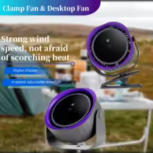 Portable Clip & Desktop Fan – Touch Screen 360° Adjustable